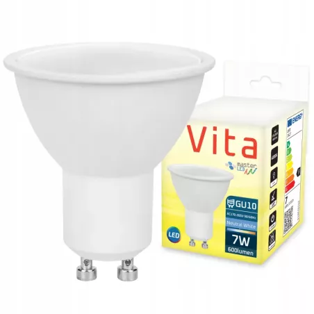 Żarówka LED GU10 7W biały neutralny 4000K 230V MOCNA NIEMRUGAJĄCA PREMIUM-5908263380073