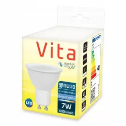 Żarówka LED GU10 7W biały neutralny 4000K 230V MOCNA NIEMRUGAJĄCA PREMIUM-5908263380073