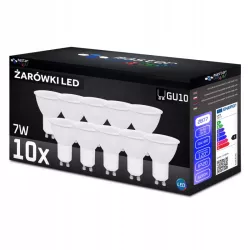 Żarówka LED GU10 7W biały zimny 6200K 230V MOCNA NIEMRUGAJĄCA PREMIUM-5908263380080