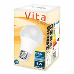 Żarówka LED E27 8W biały ciepły 2700K 710lm kula A60 230V-5903002036907