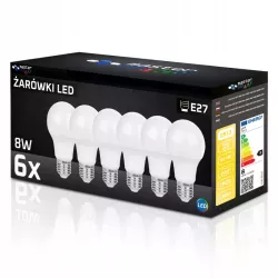 Żarówka LED E27 8W 4000K neutralna Premium nie mruga - 5908263380110