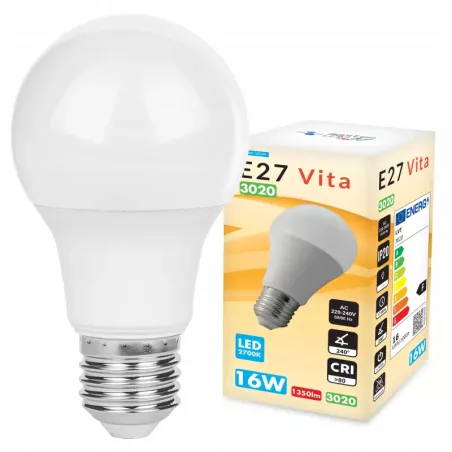 Żarówka LED E27 16W biały ciepły 2700K 1490lm kula A60 230V-5908263380172