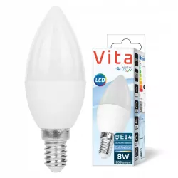 Żarówka LED E14 8W biały zimny 6500K 230V PREMIUM MOCNA-5908263380059