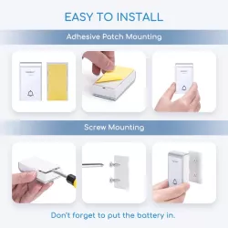 Bezprzewodowy cyfrowy dzwonek do drzwi na prąd stały 1nadajnik, 2 - 8433325208578
