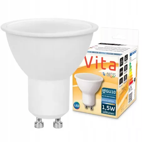 Żarówka LED GU10 1,5W biały ciepły 2700K 230V MOCNA NIEMRUGAJĄCA PREMIUM-5908263384804