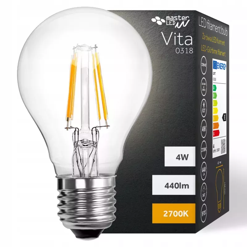 Żarówka LED E27 FILAMENT 4W ciepła 2700K EDISON RETRO OZDOBNA ŻARNIK-5908263388505