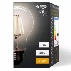 Żarówka LED E27 FILAMENT 6W biała ciepła 2700K EDISON RETRO ŻARNIK-5908263388512