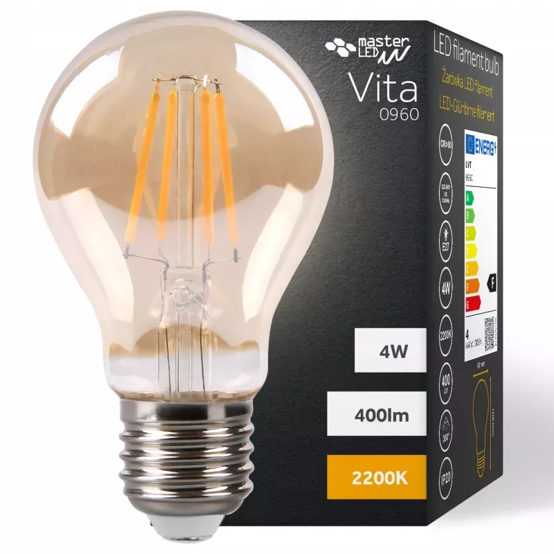 Żarówka LED E27 FILAMENT 4W ciepła 2200K EDISON RETRO OZDOBNA ŻARNIK-5908263388536