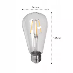 Żarówka LED E27 FILAMENT 6W ciepła 2700K EDISON RETRO OZDOBNA ŻARNIK-5908263388543