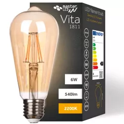 Żarówka LED E27 FILAMENT 6W ciepła 2200K EDISON RETRO OZDOBNA ŻARNIK-5908263388567