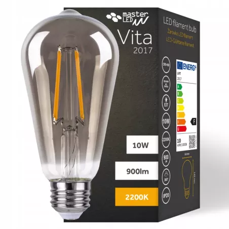 Żarówka LED E27 FILAMENT 10W ciepła 2200K EDISON RETRO OZDOBNA ŻARNIK-5908263388581