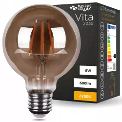 Żarówka LED E27 G80 FILAMENT 6W ciepła 2200K DYMIONA EDISON RETRO OZDOBNA-5908263388604