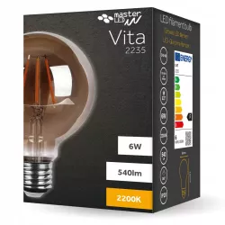 Żarówka LED E27 G80 FILAMENT 6W ciepła 2200K DYMIONA EDISON RETRO OZDOBNA-5908263388604
