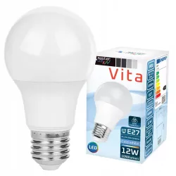 Żarówka LED E27 12W biały zimny 6200K A60 230V MOCNA PREMIUM-5908263387874