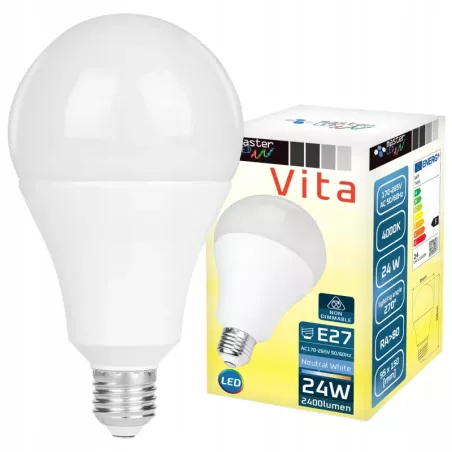 Żarówka LED E27 24W biały neutralny 4000K 230V A95 mocna premium-5908263387928