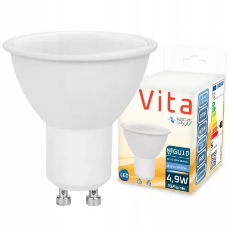 Żarówka LED GU10 5W biały ciepły 2700K 230V MOCNA NIEMRUGAJĄCA PREMIUM-5904703006213