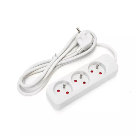 Listwa zasilająca na 3 gniazda typu francuskiego bez przełącznika - 8433325208622