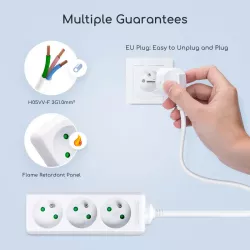 Listwa zasilająca na 3 gniazda typu francuskiego bez przełącznika - 8433325208622