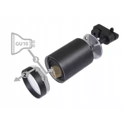 Oprawa halogenowa szynowa GU10 Spot Lampa Czarna-5908263386655