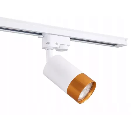 OPRAWA HALOGENOWA LED GU10 SZYNOWA LAMPA KLEMENS BIAŁY + ZŁOTY-5904703002598