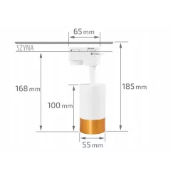 OPRAWA HALOGENOWA LED GU10 SZYNOWA LAMPA KLEMENS BIAŁY + ZŁOTY-5904703002598