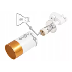 OPRAWA HALOGENOWA LED GU10 SZYNOWA LAMPA KLEMENS BIAŁY + ZŁOTY-5904703002598