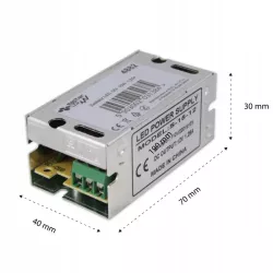 Zasilacz montażowy 1,25A do taśm LED 12V 15W IP20-5903002031384