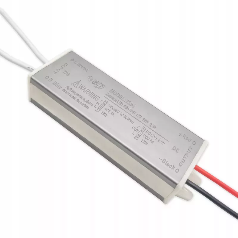 Zasilacz SLIM do taśm LED 12V 10W wodoodporny IP67-5908263386839