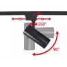 Piko reflektor spot LED/20W/4000K do szyny 1-fazowej czarny-5904703006497