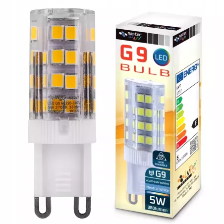 Żarówka LED G9 5W 2700K biały ciepły 230V do żyrandoli PREMIUM-5904703008422