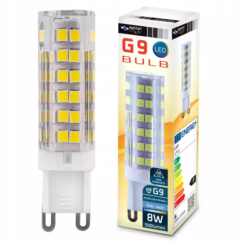 Żarówka LED G9 8W 2700K biały ciepły 230V do żyrandoli PREMIUM-5904703008446
