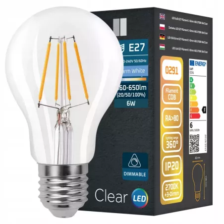 Żarówka LED E27 FILAMENT ściemnialna 6W 2700K EDISON RETRO OZDOBNA ŻARNIK-5904703008392