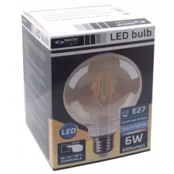 Żarówka LED E27 Filament 3-Dimmable G125 650lm 6W 2700K amber LVT-5904703008491