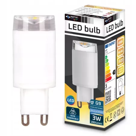Żarówka LED G9 3W 4000K biały neutralny 285lm do żyrandoli MOCNA PREMIUM-5904703008521
