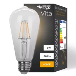 Żarówka LED E27 FILAMENT 6W neutralna 4000K EDISON RETRO OZDOBNA ŻARNIK-5904703013426