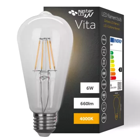 Żarówka LED E27 FILAMENT 6W neutralna 4000K EDISON RETRO OZDOBNA ŻARNIK-5904703013426