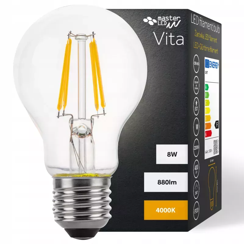 Żarówka LED E27 FILAMENT 8W biała neutralna 4000K EDISON RETRO OZDOBNA-5904703013402