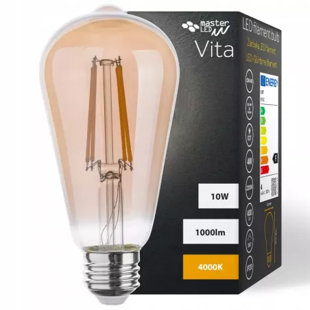 Żarówka LED E27 FILAMENT 10W neutralny 4000K EDISON RETRO OZDOBNA ŻARNIK-5904703013334