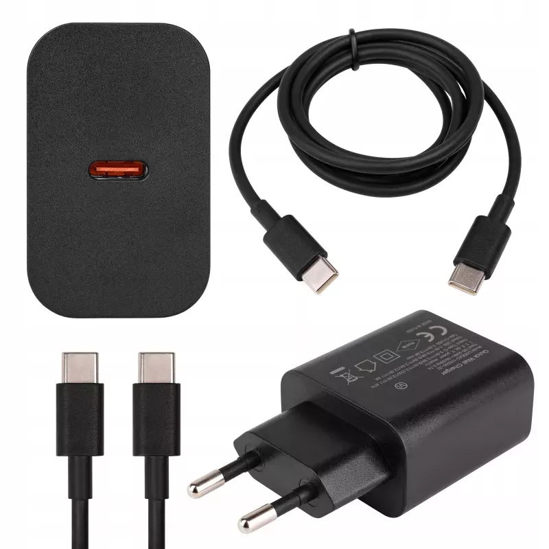 ZESTAW SZYBKA ŁADOWARKA KOSTKA SIECIOWA USB TYPE-C + KABEL TYPE C | PD20W-5904703017943