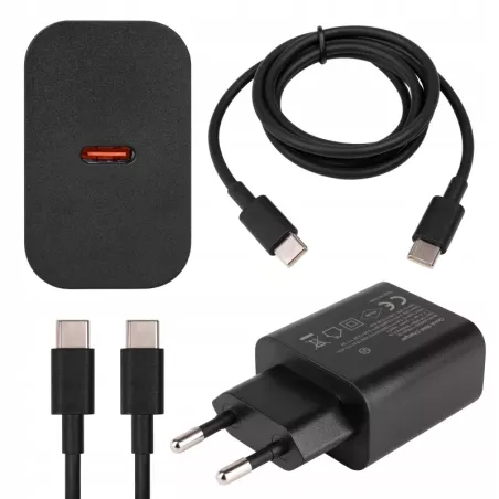 ZESTAW SZYBKA ŁADOWARKA KOSTKA SIECIOWA USB TYPE-C + KABEL TYPE C | PD20W-5904703017943