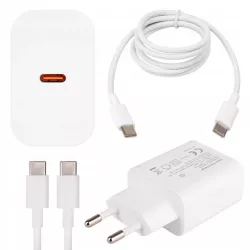 ZESTAW SZYBKA ŁADOWARKA KOSTKA SIECIOWA USB TYPE-C + KABEL TYPE C | PD20W-5904703017950