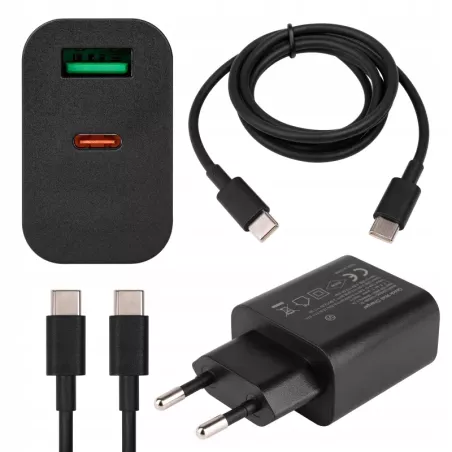 ZESTAW SZYBKA ŁADOWARKA KOSTKA SIECIOWA USB TYPE-C + KABEL TYPE C | PD20W-5904703017967