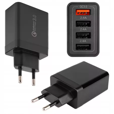 ZESTAW SZYBKA ŁADOWARKA 20W KOSTKA QUICK CHARGE SIECIOWA 4x USB-A-5904703018001