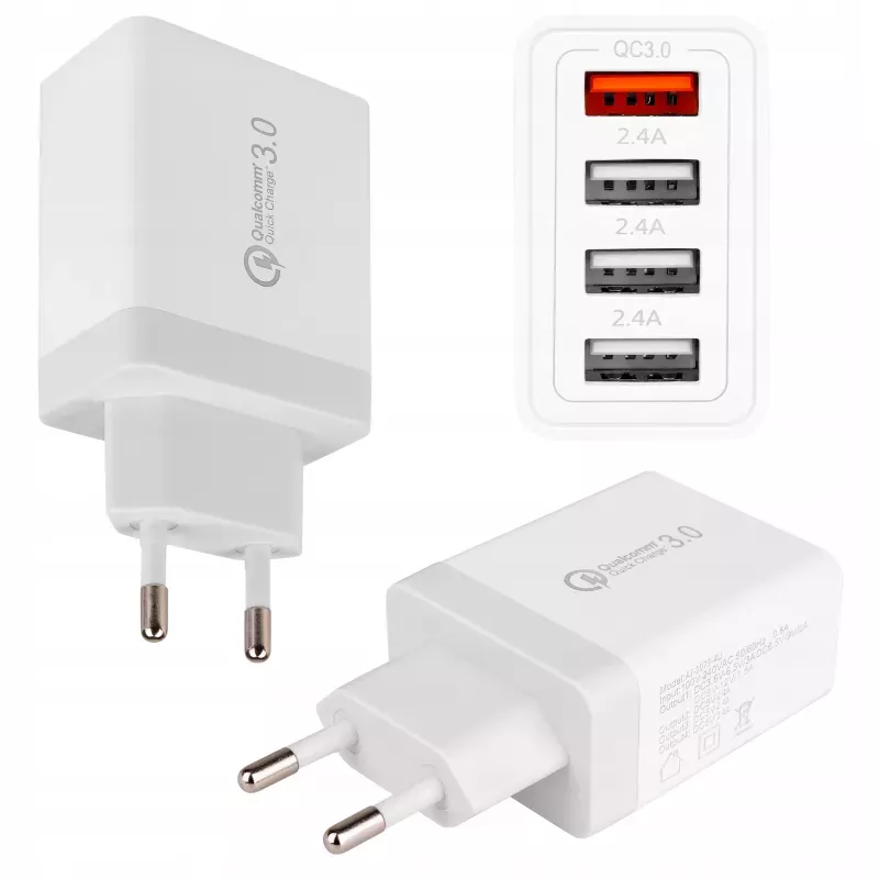 ZESTAW SZYBKA ŁADOWARKA 20W KOSTKA QUICK CHARGE SIECIOWA 4x USB-A-5904703018018