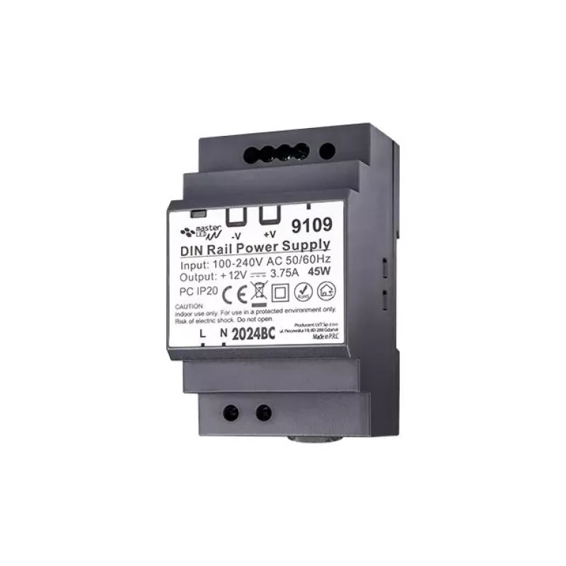 Zasilacz na szynę DIN 12V 45W 3.75A IP20-5904703018254