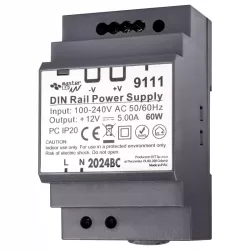 Zasilacz na szyne stałonapięciowy DIN 12V 60W 5A IP20 do rozdzielni-5904703018278