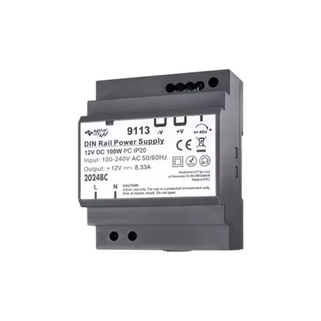 Zasilacz na szynę DIN 12V 100W 8.33A IP20-5904703018292
