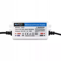 Zasilacz LED 12V ULTRA 12W 1A IP67 PC wodoodporny-5904703018803