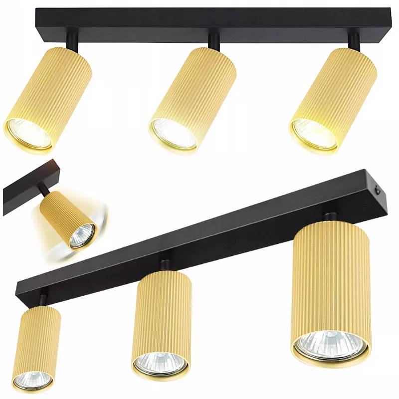 LAMPA sufitowa KINKIET LED ścienny Spot regulowany 3x GU10 oprawa czarna-5904703021766