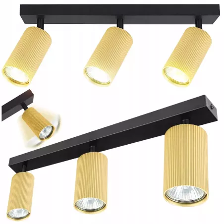 LAMPA sufitowa KINKIET LED ścienny Spot regulowany 3x GU10 oprawa czarna-5904703021766